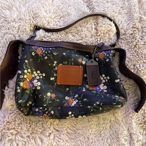 Coach 1941 Collection Black Floral Shoulder Bag/insert medium